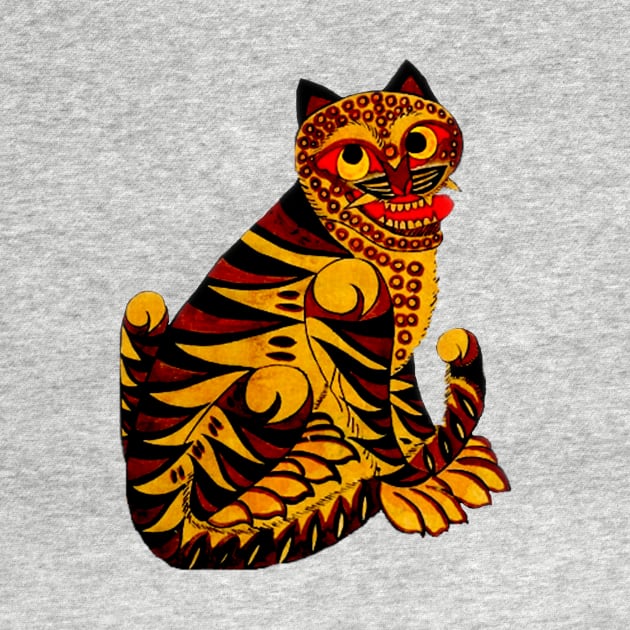 Korean Folk Art Happy Tiger by The Witch's Wolf